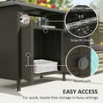 thumbnail image 5 of Outsunny Wicker Outdoor Storage Cabinet, Rattan Outdoor Buffet Cabinet Sideboard with Two Doors, Shelf, Metal Top for Pool, Garden, Porch, Dark Coffee, 5 of 9