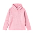 thumbnail image 4 of Women's Fuzzy Sherpa Fleece Hoodie Long Sleeve Loose Fit Pullover Tops Soft Warm Casual Loungewear Sweatshirt Everyday Fall Winter Pink, 4 of 7