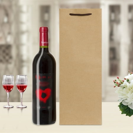 FUTUREORYY 12Pcs Khaki Wine Bottle present Bag with Handles for Thanksgiving Secure Bottle Carrier