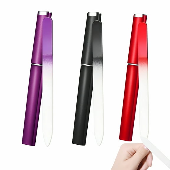 ACDANC 3 Pcs Glass Nail File, Glass File for Natural Nail Double-Sided Etched Gentle Nail Care