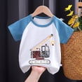 thumbnail image 3 of Kids Clothes  T-Shirt Children's Clothing Boys Girls Summer Cartoon Tops Short Sleeve Clothes 100% Cotton Blue Excavator Cartoon, 3 of 6
