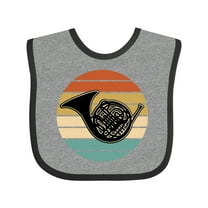Inktastic French Horn Retro Music Sunset Boys or Girls Baby Bib