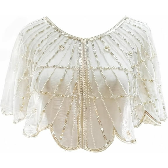1920s Shawl Bridal Shawls Sequin Beaded Shawl And Wraps Bolero Flapper Cover Up For Evening Dresses Wedding Party Etc