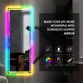 thumbnail image 6 of LVSOMT 55"x20" RGB LED Mirror, Full Length Mirror with Lights, Wall Mounted Hanging Mirror, Full Body Lighted Mirror for Bedroom Living Room Locker Room Bathroom, Aluminium Alloy (Black), 6 of 9