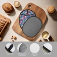 thumbnail image 4 of Pofeuu Skull blue leaf Print Silicone Pot Mat Mitten With Hanging Loop Heat Resistant Oven Mitts Non-Slip Bbq Baking Smoking Potholders, 4 of 7