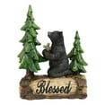 thumbnail image 4 of Blessed Rustic Western Black Bear Kneeling On Log by Pine Trees Praying Statue, 4 of 9