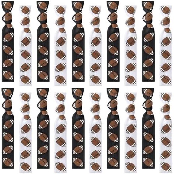 20 count Football Hair Ties Football Hairbands Football Themed Party Favors Elastic Ponytail Holders Football Scrunchie No Crease Ribbon Party Accessories for Women Football Team Gifts