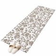 thumbnail image 2 of 2x6 Kitchen Runner Rug, Brown Flower Non-Skid Rubber Backing Large Rectangle Rugs - Living Room Bedroom Home Office, Vintage Farmhouse Boho Leaf Spring Plant Indoor Floor Mat Carpets Washable Rug, 2 of 9
