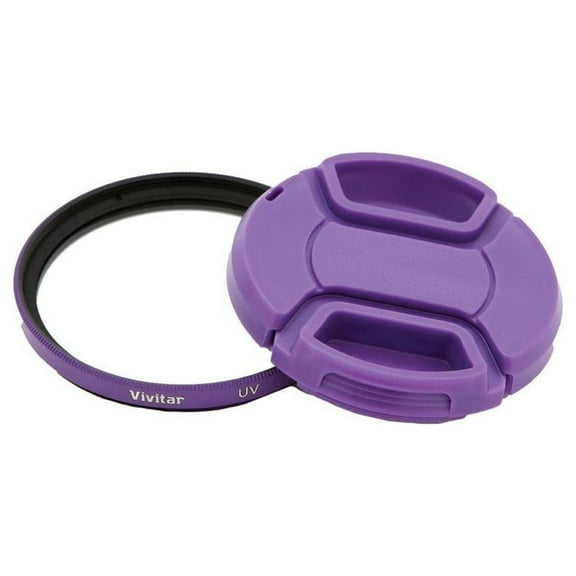 Vivitar 52mm UV Filter and Snap-On Lens Cap (Purple) VIV-FKSC-52-PU