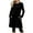 Black, variant on Winter Dresses for Women Solid Color Round Neck Side Decorative Buckle With Pockets Long Sleeve Skirt