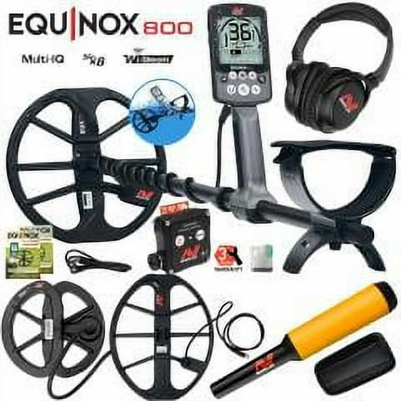 Minelab Equinox 800 Metal Detector w/ 6" Coil, 15" Coil & Pro-Find 20 Pinpointer