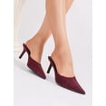 thumbnail image 4 of On feet& in love Women's Pointed Toe Suede Mule Heels - Slip-On Stilettos for Office & Party - Size 11, 4 of 8