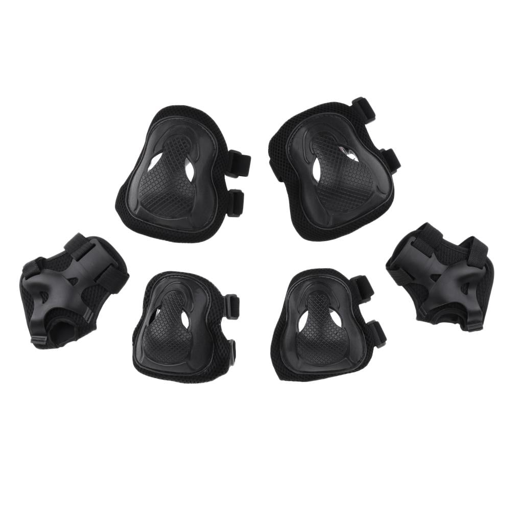 6 Pcs Protection Genou Poignet Coudière Patinage Adulte Extérieur Noir