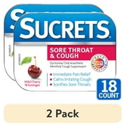 (2 pack) Sucrets Sore Throat Lozenges, Wild Cherry Flavor, 18 Count