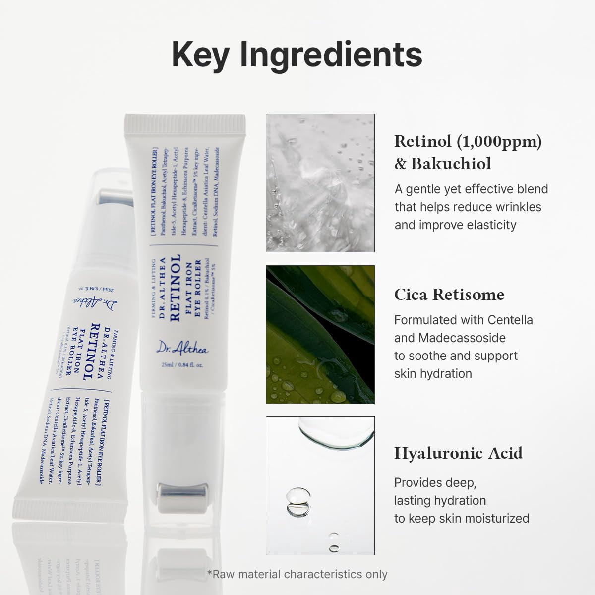 Dr. Althea Retinol Eye Roller Serum with Built-In Massage Applicator, Hydrating Eye Care with Retinol, Bakuchiol & Centella, Vegan Korean Skincare, 0.84 fl oz