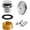 Polished Chrome, variant on Tip-Toe Bathtub Drain Assembly Stopper Kit Fit for 1-1/2" 1-5/8" Strainer