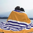 thumbnail image 6 of Toddler Blanket For Boys Girls Adult Lightweight Baby Kids Blanket Cute Soft Navy Blue And White With Orange Stripe Blankets Comfy Fleece Flannel Plush Crib Throw Blankets Gifts 60"X50", 6 of 7