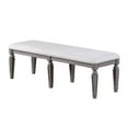 thumbnail image 2 of Winie Dining Bench with Turned Legs, 64 Inch Gray Wood and Fabric, 2 of 6