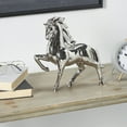 thumbnail image 2 of 12" x 12" Silver Ceramic Prancing Horse Sculpture, by DecMode, 2 of 10