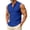 Blue, variant on Mens Sleeveless Button Down Shirts Linen Cotton Summer Beach Basic Tank T-Shirt Tops Black S(S)