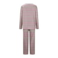 thumbnail image 5 of Diufon Womens Plus Size Pajama Sets Stripe V Neck Long Sleeve Tops Elastic Waist Pants Sleepwear Sets, 5 of 5