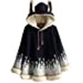 thumbnail image 3 of Aza Boutique Women's Cute Cotton Blend Rabbit Ears Hooded Cape, 4_Navy_Fleece, OS, 3 of 8