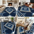 thumbnail image 6 of Blue Tribal Geometric Washable Living Room Rugs 5'x8', Bohemian Vintage Native Abstract Low Pile Throw Large Area Rug Non-Slip Sturdy Edge Binding Carpet for Living Room Kitchen Office, 6 of 9