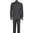 thumbnail image 2 of Mens Three Piece Two Button Modern Fit Italian Styled Single Breasted Suit Set | Black Gray Navy Blue Charcoal, 2 of 5