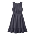 thumbnail image 5 of ClodeEU Women's Sleeveless V Neck Ruffle Hem Midi Dress,Casual Drawstring Waist Flowy Sundress Black,Women's Plus L, 5 of 8