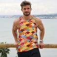 thumbnail image 6 of Logiee Japanese Style Fish Scales Print Men's Workout Tank Top,Quick Dry Workout Tank Top,Gym Muscle Tee,Fitness Bodybuilding Sleeveless T Shirt-X-Large, 6 of 7