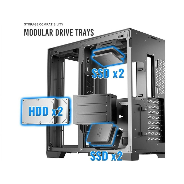 Antec C8, Fans not Included, RTX 40 Compatible, Dual-Chamber Antec C8, Fans not Included, RTX 40 Compatible, Dual-Chamber