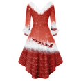 thumbnail image 5 of Christmas Party Printed Dresses For Women Vintage Christmas Midi Dress, Casual Dresses, Cocktail Dress, Party Festive Dresses, Holiday Print, Retro Style,Light pink,3XL, 5 of 6