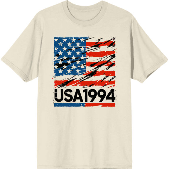 World Cup 1994 USA Adult Natural Crew Neck Short Sleeve Tee-Medium