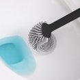 thumbnail image 3 of Escobilla para inodoro, cepillo para inodoro de silicona limpiador profundo, mango de plástico largo antideslizante y cerdas flexibles, 3 of 6