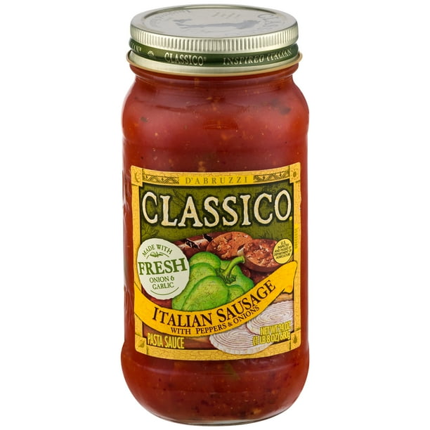 Classico Italian Sausage Pasta Sauce with Peppers & Onions, 24 oz Jar