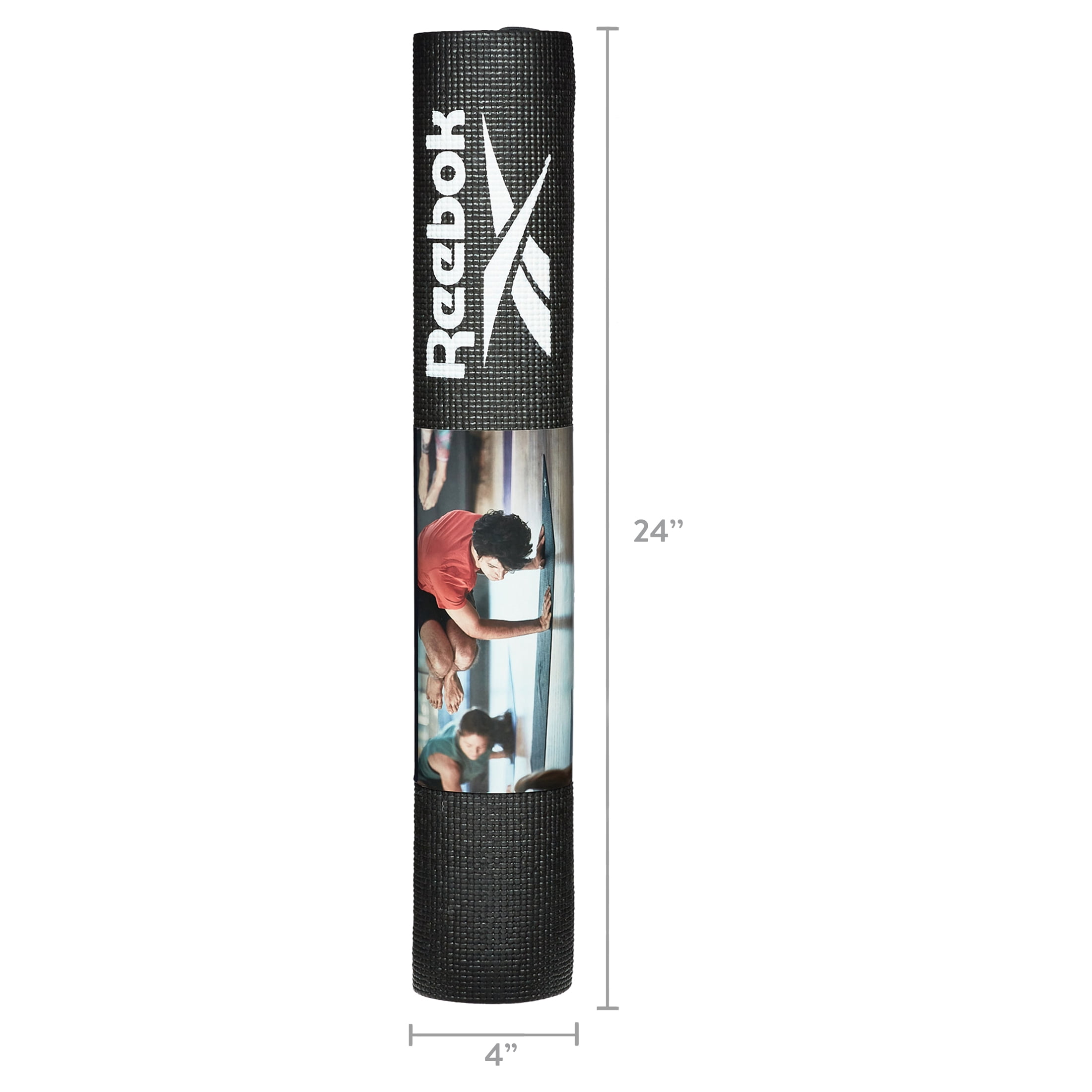 Reebok PVC Yoga Mat, 4mm Thickness, Black