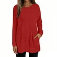 thumbnail image 2 of ZSQDM Essentials Hoodie Women Long Sleeve Shirts for Women Casual Tunic Tops Loose Fit Rib Knit Lightweight Long Sweater Crew Neck Pullover with Pockets (Xxxxl), 2 of 5