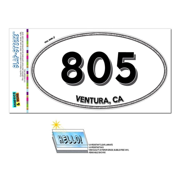 805 - Ventura, CA - California - Oval Area Code Sticker