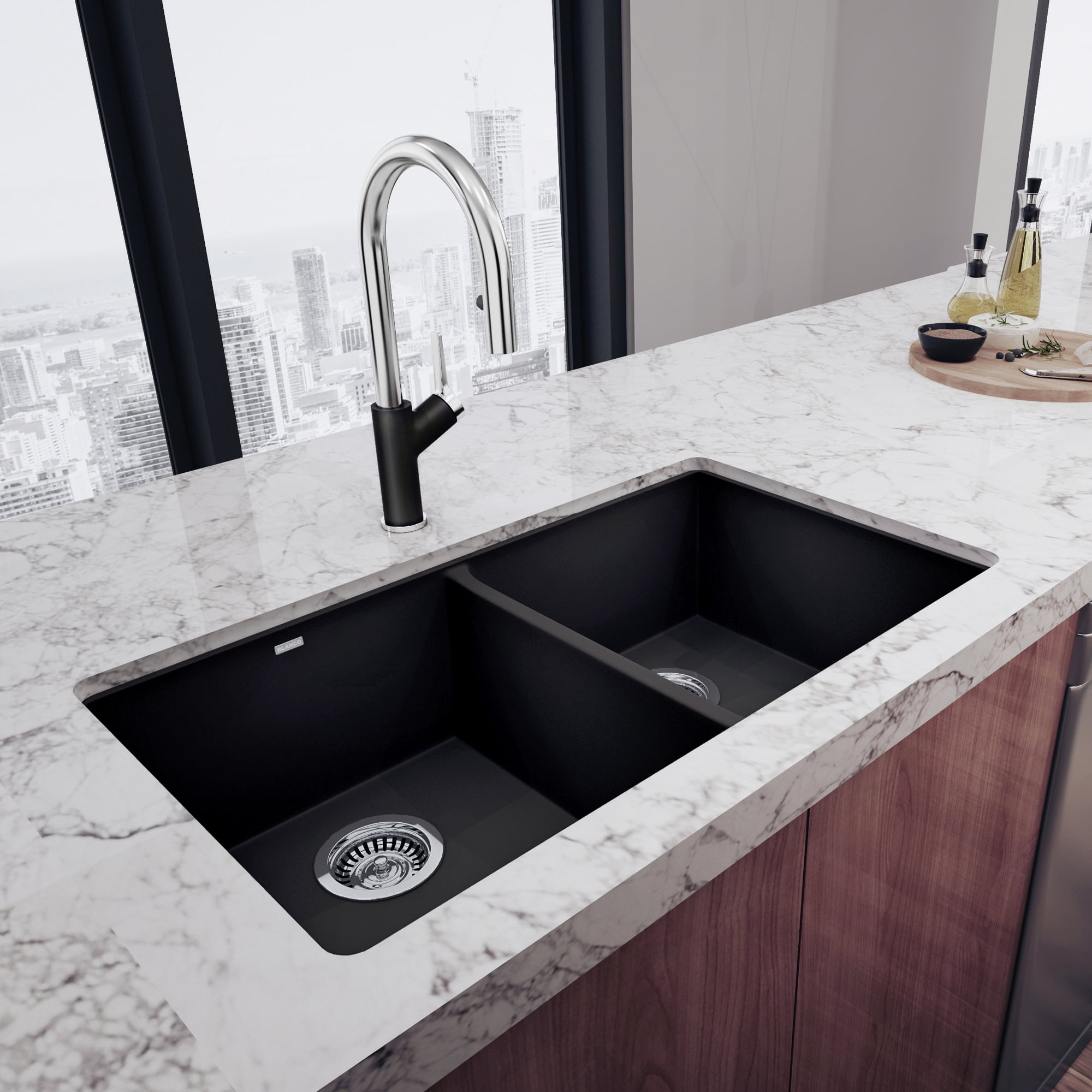BLANCO PRECIS Equal Double Undermount - Anthracite