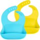 thumbnail image 1 of Baberos impermeables de silicona para bebé (juego de 2) | Bolsillo Para Atrapar AlimentosAzul Amarillo, 1 of 5