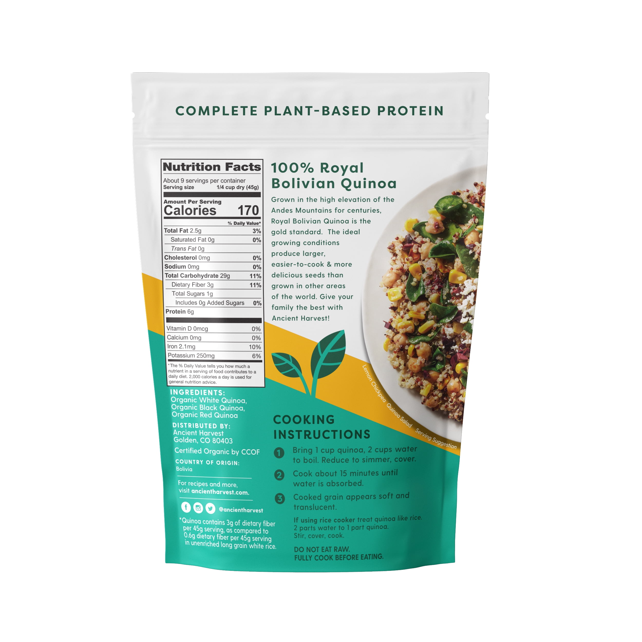 (5 pack) Ancient Harvest Organic Harmony Quinoa, 14.4 oz Bag