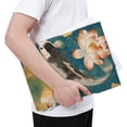 thumbnail image 4 of Pobuds Leather Laptop Sleeve, Padded Case, Thin Portable, Versatile Bag - Compatible with 13 inch laptops or MacBook Air Pro 13 inch 2016 or later - Horizontal, Koi Fish Lotus Vintage (2), 4 of 5
