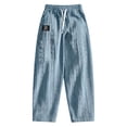 thumbnail image 4 of Mens Shorts Casual Summer Beach Shorts corduroy shorts men jacquard short casual summer shorts linen Cargo Short Loose Fit with Side Pockets for Vacation (Sky Blue,XXXL), 4 of 4