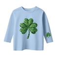 thumbnail image 4 of CONZONE St. Patrick'S Day Toddler Baby Girls T Shirts 3/4 Sleeve Fashion Clover Graphic Tee Shirt for Girls Crew Neck Soft Loose Childrens Spring Tops, 4 of 4