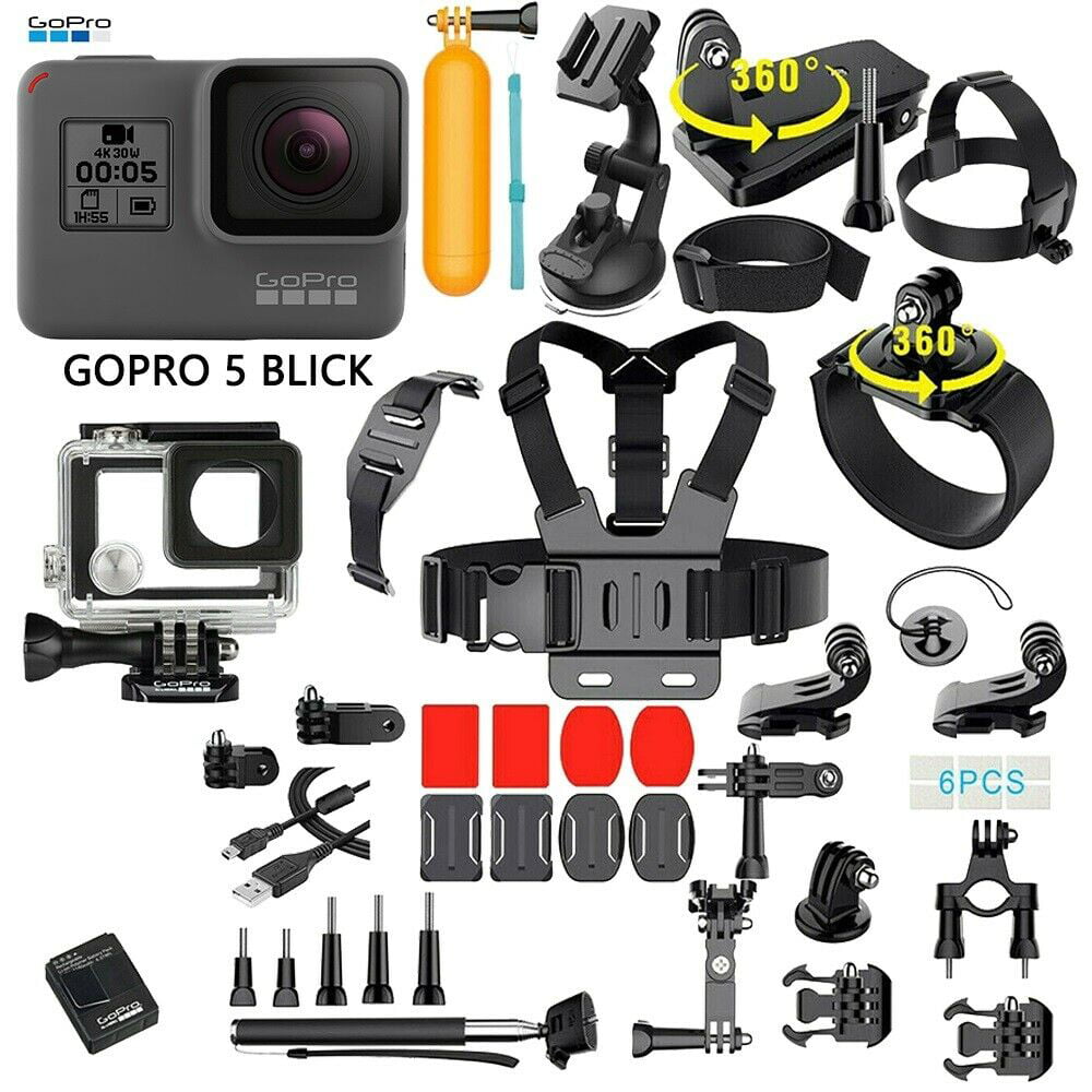 GoPro Hero 5 Black 4K Ultra HD Action Camera CHDHX-501 Mega Loaded Bundle Kit 