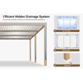 thumbnail image 5 of PURPLE LEAF Louvered Pergola 11' x 18' Outdoor Wood Texture Aluminum Pergola with 24 Bright LED String Lights, Adjustable Roof & Waterproof Hardtop Gazebo for Patio, Deck & Backyard Garden, 5 of 9