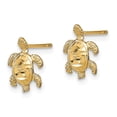 thumbnail image 2 of Real 14kt Yellow Gold Polished Diamond-cut Sea Turtle Post Earrings; for Adults and Teens; for Women and Men, 2 of 3
