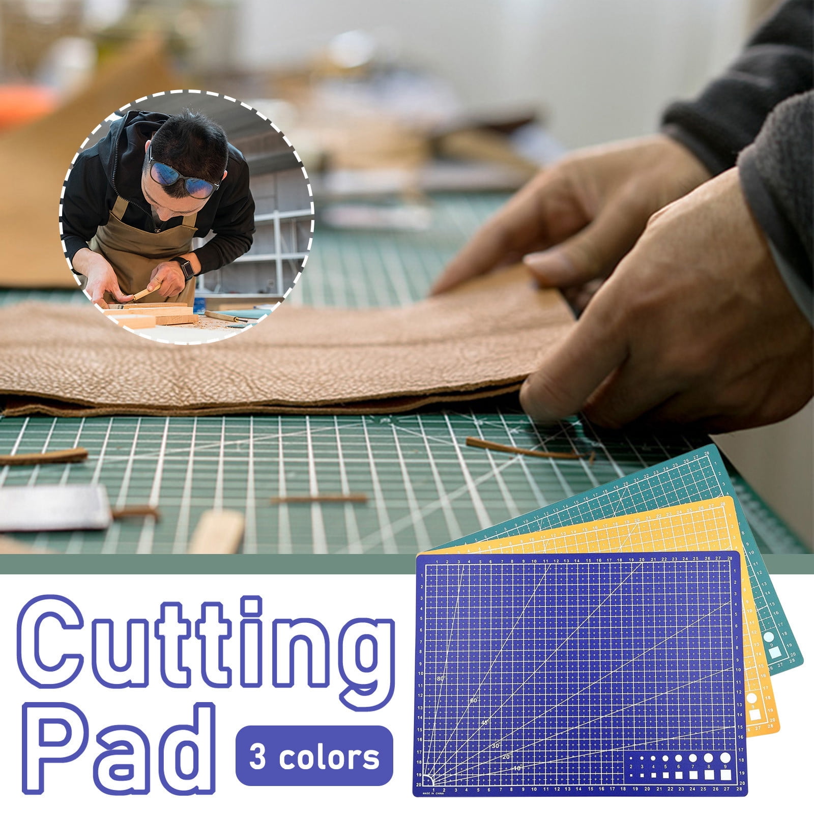 1 Pcs Self Healing Sewing Mat,21x14.5CM Rotary Cutting Mat Double Sided Craft Cutting Board for Sewing Crafts Hobby Fabric Precision Scrapbooking Project,Art Project,2 Colors(Blue)