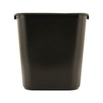 Deskside Plastic Wastebasket Rectangular, 7 gal, Black