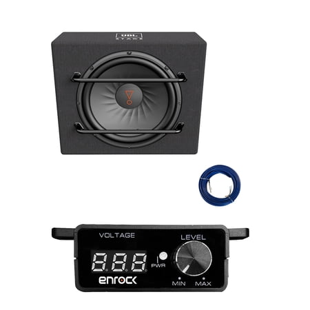 JBL 12" 1000 Watt Car Audio Subwoofer Enclosure, Bass Knob with Digital Voltmeter with Wire